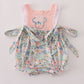 Pink floral character applique bubble