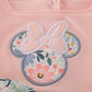 Pink floral character applique bubble