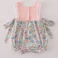 Pink floral character applique bubble