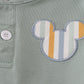 Green character applique shorts set