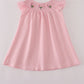 Pink floral smocked dress
