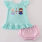 Blue character applique bloomer set
