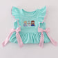 Blue character applique dress