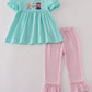 Blue character applique dress