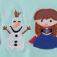 Blue character applique shorts set