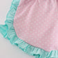 Blue character applique shorts set
