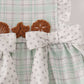 Green plaid sea shell french knot ruffle bubble