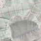 Green plaid sea shell french knot ruffle bubble