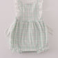Green plaid sea shell french knot ruffle bubble