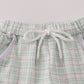 Green plaid sea shell french knot shorts est