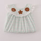 Green plaid sea shell french knot ruffle shorts est