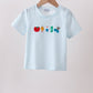 Blue School Apple French Knot Top