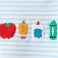 Blue School Apple French Knot Top