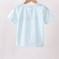 Blue School Apple French Knot Top