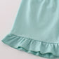 Green stripe puppy hunting embroidery shorts set