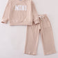 Cream MINI french knot pants set