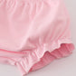 Pink bow embroidery dot bloomer set