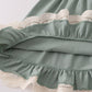 Sage lace ruffle dress