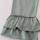 Sage lace ruffle pants set