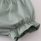 Sage lace ruffle bloomer set