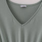 Sage lace ruffle mom dress