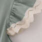 Sage lace ruffle mom dress