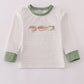 Sage fish french knot stripe top