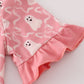 Halloween ghost print ruffle pajama set