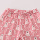 Halloween ghost print ruffle pajama set