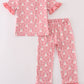 Halloween ghost print ruffle pajama set