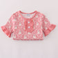 Halloween ghost print ruffle pajama set