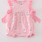 Pink ghost embroidery ruffle bubble