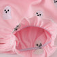 Pink ghost embroidery ruffle bubble