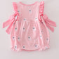 Pink ghost embroidery ruffle bubble