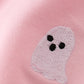 Pink ghost embroidery ruffle dress