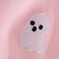 Pink ghost embroidery ruffle dress