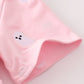 Pink ghost embroidery ruffle pants set