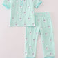 Green ghost embroidery pajamas set