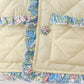 Yellow floral print ruffle quilted jacket