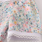 Green floral pumpkin embroidery smocked bloomer set
