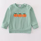 Sage pumpkin french knot top