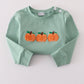 Sage pumpkin french knot top