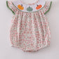 Pink pumpkin smocked floral ruffle bubble