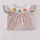 Pink pumpkin smocked floral ruffle pants set
