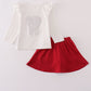 Alabama polka dot elephant french knot bow skort set