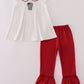 Alabama polka dot elephant french knot ruffle pants set