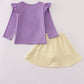 Purple LSU applique bow skorts set