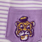 Purple LSU embroidery stripe top