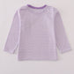 Purple LSU embroidery stripe top