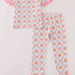 Pink pumpkin bamboo pants set